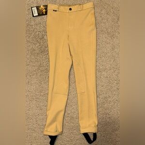 NWT Saxon girls equestrian riding pants Jodhpurs tan Child 8